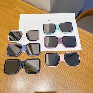 Mirrored <b>Sunglasses</b> Stand Full Rim TPU Unisex Lazy Person Stand 100% UV Protection Black White Pink Blue Green - Product Image 2