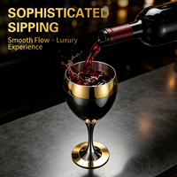 Verre à vin en acier inoxydable poli miroir 55ml 250ml 380ml, gobelet en métal pour cocktails et liqueurs, idéal pour les bars, salons, banquets et fêtes
