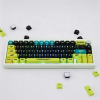 PBT Sublimation Cyberpunk Theme Side Light Transmission Mx Keycaps Gaming Cherry Profile Mechanical Keyboard Keycaps