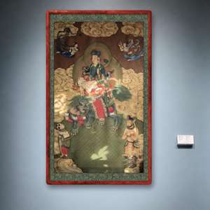 Peintures d'images bouddhistes du Bouddha du Temple de Huayan, des Trois Saints de la Dynastie <span class=keywords><strong>Yuan</strong></span>, dessinées à la main et exclusivement de la dynastie <span class=keywords><strong>Yuan</strong></span> - Product Image 1
