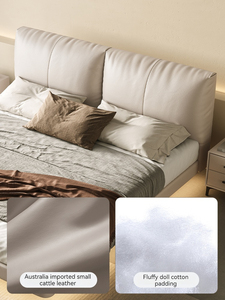 XTB-011 Modern sederhana tempat tidur ganda pabrik langsung kulit ukuran Queen/King kerangka kasur fitur dapat diperpanjang untuk perabotan kamar tidur - Product Image 3