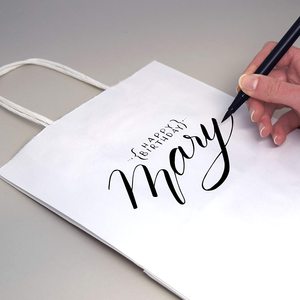 Tùy Chỉnh In Logo Riêng Của Bạn Trắng Kraft Gift Shopping Bag Với Twisted Xử Lý - Product Image 5