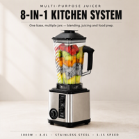 Mixeur Commercial Électrique 8-en-1 Robuste 800W, Hachoir, Broyeur à Glace pour Smoothies et Glace Pilée