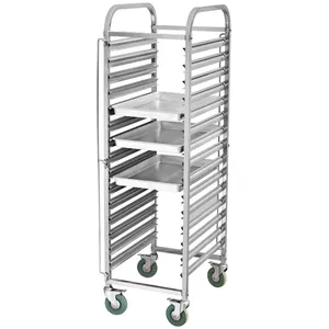 Hotel & Restaurant Supplies Stainless Steel Rotary Bakery Trolley Oven Rack  Kitchen Food Bread Baking Tray Trolley Storage Shelf