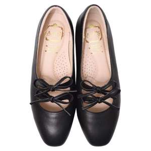 Zapatos planos Mary Jane de piel de oveja auténtica negra - Product Image 2