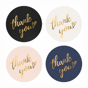 Hot Bán Biểu Tượng Tùy Chỉnh In Cuộn Màu Xanh Dính Giấy Vàng Dập Vòng Cảm Ơn Bạn Con Dấu Nhãn Dán Cho Bao Bì - Product Image 4