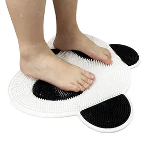 Cute Panda Non-Slip Foot Massage Bath Mat Safety Suction Cup Bathroom Back Cleaning Shower Eco-Friendly Silicone