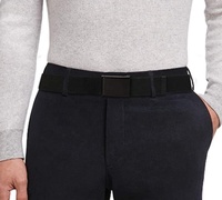 Ceinture de golf pour homme, coupe ajustée, ceinture en toile décontractée pour l'extérieur avec boucle à rabat noire personnalisable
