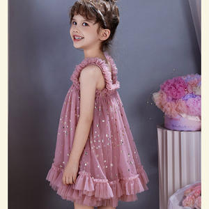 Falda tutú de gasa de encaje dulce de princesa de verano para niñas, ropa de <span class=keywords><strong>fiesta</strong></span> de gama alta de Color sólido - Product Image 2