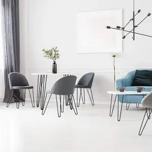 Coffee Table Legs DIY Heavy Duty Industrial Metal Home Kitchen Furniture Office Desk End Dining Table 3 Rod Coffee Hairpin Table Leg