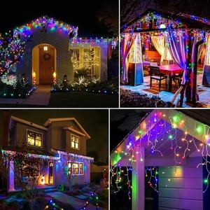 Luces de Hielo LED, Guirnalda de Luces de Hadas para Navidad, Bodas, Fiestas, Jardín, Patio, Techo, Aleros, Decoración de Árboles, Iluminación Exterior Blanca Cálida - Product Image 4