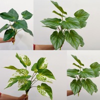 Feuilles de Taro Artificielles, Plante Verte Caoutchoutée, Grande Branche de Taro à 12 Têtes, pour Composition Florale et Aménagement Paysager