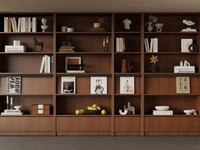 Estantería de estudio de estilo italiano moderno personalizada de fábrica, armario decorativo, estante de armario lateral, mesa y silla, un diseño gratuito