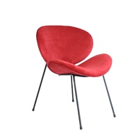 Chaise de salle à manger moderne en tissu rembourré avec dossier en forme de coquille pour la maison, le salon et la salle à manger (vente en gros)