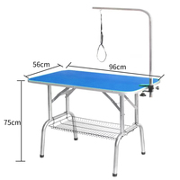 Table de toilettage pliable réglable en hauteur de 35,5 pouces avec bras à pince, boucle de toilettage pour chien en acier inoxydable et outil