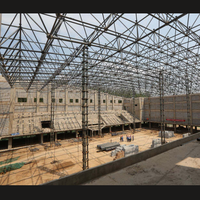 Structure en acier galvanisé durable pour toit de stade sportif, couverture de treillis spatial pour tribune de football extérieure