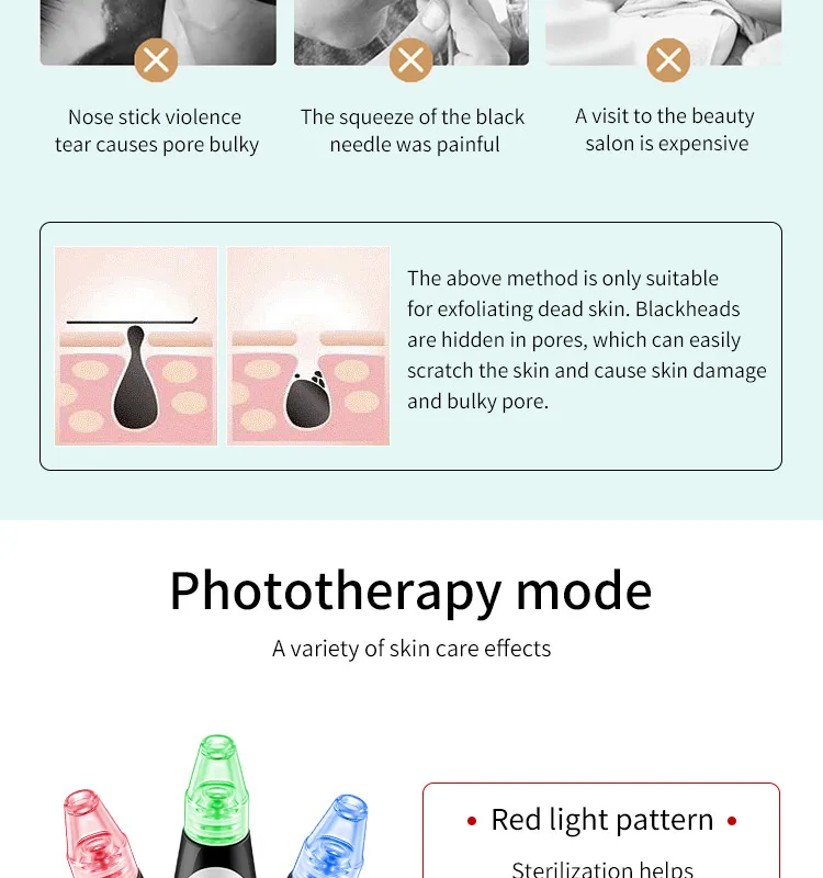 Recuperador de puntos negros para la piel, instrumento de belleza para el hogar.