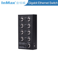 InMax Fabricant IP40 8 ports 100M D-coding Véhicule Voiture train Commutateur Ethernet industriel M12