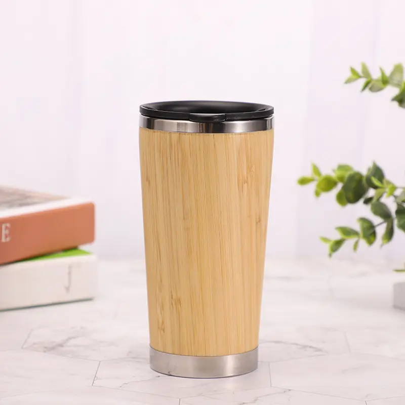 GZYSL Eco-Friendly Stainless Steel Vacuum Bamboo Mug Country Design Style Hot Sales Wholesale with Custom Logo Printed Lid