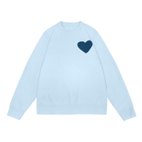 Nouveaux chandails tricotés de luxe de créateur personnalisés avec broderie de cœurs pour hommes Chandail en tricot à col rond en laine de haute qualité