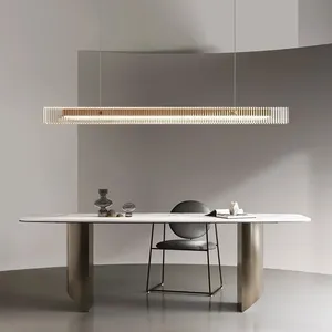 Lampadario Lungo Sospeso <span class=keywords><strong>per</strong></span> <span class=keywords><strong>Cucina</strong></span>, Soggiorno, Ufficio, Casa, Tavolo da Pranzo, Lampada <span class=keywords><strong>a</strong></span> <span class=keywords><strong>Sospensione</strong></span> <span class=keywords><strong>LED</strong></span> Lineare Minimalista Semplice - Product Image 2