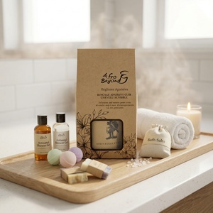 Boîte en carton kraft brun biodégradable, logo imprimé sur mesure, emballage écologique pour coffrets cadeaux de produits de bain et de soin - Product Image 2