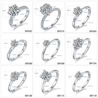 Haut de gamme 1 carat Moissanite Pigeon oeuf bague en diamant S925 argent Sterling luxe romantique fée vent proposition bague plaqué rhodium