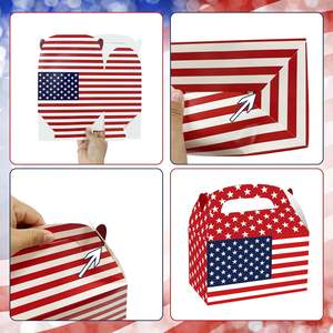 Paquet de 12 boîtes de friandises patriotiques pour la fête du drapeau américain Goodie Candy Present Boîtes recyclées pour le 4 juillet Jour de l'indépendance - Product Image 4