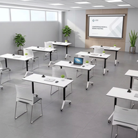Table de formation et chaises pliantes modernes en MFC pour bureaux d'entreprise et écoles