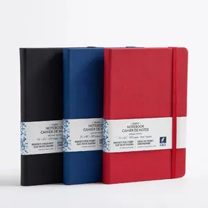 الأكثر مبيعاً دفتر جيب ورقي بطباعة شعار مخصص غلاف مقوى A5 من الجلد مع ، دفتر