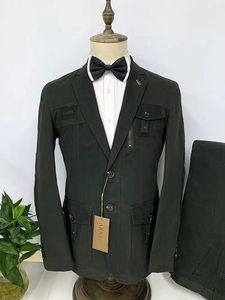 Il popolare vestito da uomo in cotone a due pezzi africano <span class=keywords><strong>pantaloni</strong></span> da uomo Casual <span class=keywords><strong>Beige</strong></span> kaki - Product Image 5