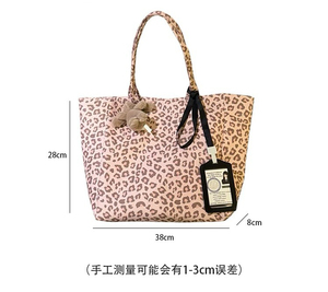 <span class=keywords><strong>Borsa</strong></span> Tote Unica con Testa di Gatto e Motivo Leopardato, in Tessuto Canvas, Stile Oversize per Donne, con Fantasie Felini Giocose per un'Atmosfera Divertente - Product Image 3