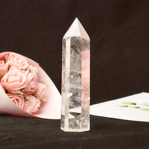 Cristal Natural piedra cruda <span class=keywords><strong>prisma</strong></span> <span class=keywords><strong>Hexagonal</strong></span> de una sola punta cristal blanco Mineral espécimen desmagnetización purificación ornamento - Product Image 2