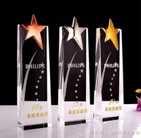 Trophée du prix de la plaque de verre en forme d'étoile de MH-JB0075 K9 Crystal Star Trophy