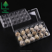Boîte à œufs de caille jetable écologique à 18 compartiments, pliable en trois, en PET transparent avec couvercle à clipser, anti-fuite, pour la maison, fabriquée en Chine