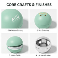 Flacon vide personnalisé en forme de boule mate avec tamis pour poudre libre, pots cosmétiques pour poudre fixante