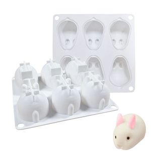 แม่พิมพ์กระต่ายแบบนำกลับมาใช้ใหม่ขนาดเล็กสำหรับใช้ในเชิงพาณิชย์ถาดอบสำหรับ<span class=keywords><strong>เค้ก</strong></span>มูสไอศกรีมทำมือสบู่สูตรของหวาน - Product Image 2