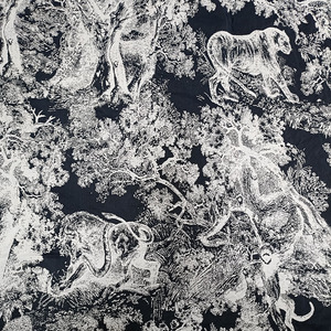 Nhà Máy Bán Buôn Sợi Nhuộm Màu Đen Và Trắng Thổ Cẩm Cây Hoa Động Vật Tiger Jacquard Váy Vải Đan Sang Trọng Jacquard Vải - Product Image 2