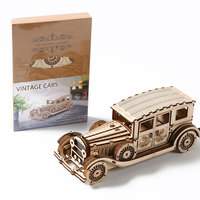 Puzzle 3D en bois en gros, modèle de voiture classique vintage, puzzles 3D en bois DIY pour adultes, kit d'assemblage d'automobile rétro