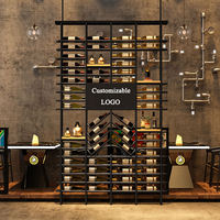 Casier à vin industriel en acier inoxydable 27/36 bouteilles – Durable, créatif, pour bar commercial, écran de séparation, restaurant, à poser au sol