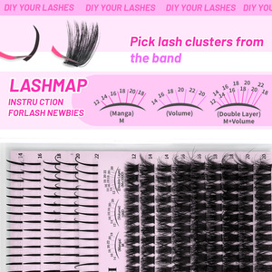 Extensions de <span class=keywords><strong>cils</strong></span> individuels en grappe effet œil de renard, style féerique, ultra-denses, faites à la main, tendance TikTok, pour un look naturel et luxueux, en plateau DIY - Product Image 3