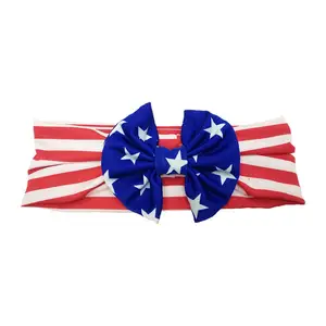 Bando bendera Amerika anak, ikat kepala lembut merenggang murah kualitas bagus gaya Modern 734