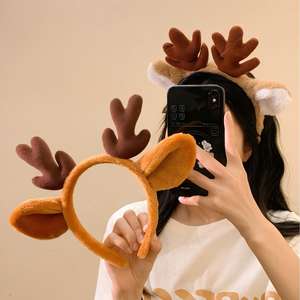 كارتون لطيف خمر أفخم قرن الوعل لكل الجنس عقال مقاس واحد يناسب الجميع غسل الوجه دبوس الشعر التقاط الصور جديد الخريف الشتاء - Product Image 3