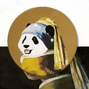 Sous-verre rond en céramique écologique Jia Yi Panda Cartoon, en diatomite marocaine, diamètre 103 mm, épaisseur 8 mm, contemporain, personnalisable - Product Image 4