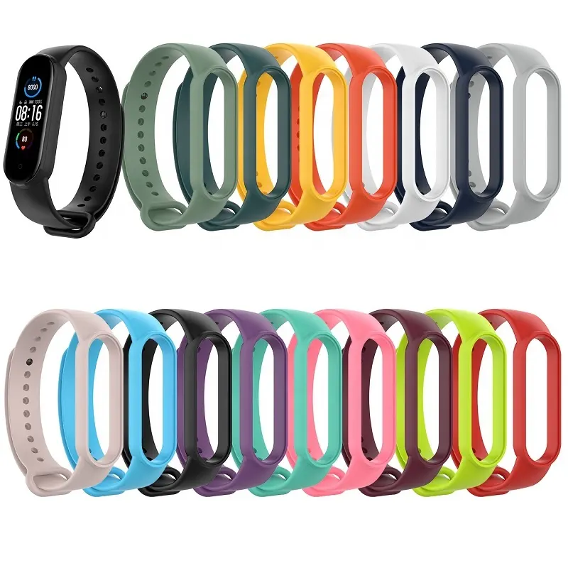 Mi band 5 Sport Strap Watch Silicone Wrist Bracelet For Xiaomi Miband 8 7 6 Strap