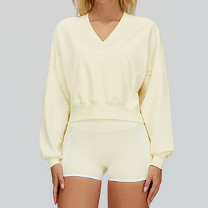 Tops de Yoga Casuales para Mujer 2025, Ropa Deportiva Cómoda de Otoño, Sudaderas Cortas con Capucha, Transpirables, Ligeras, Anti-UV, de Secado Rápido - Product Image 6