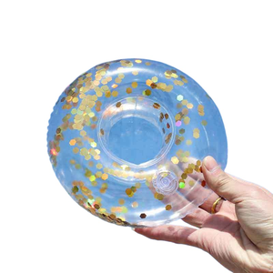 OEM Plateau flottant gonflable en PVC pour <span class=keywords><strong>piscine</strong></span>, support de boissons, bar, refroidisseur et seau à glace, avec décoration florale scintillante pour festivals et fêtes en extérieur - Product Image 1