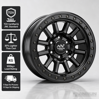 ANRUN True Beadlock, jantes en alliage d'aluminium forgé à cinq branches, 16 17 pouces, noir brillant, tout-terrain, Jeep Wrangler CJ, DOT/JWL/VIA