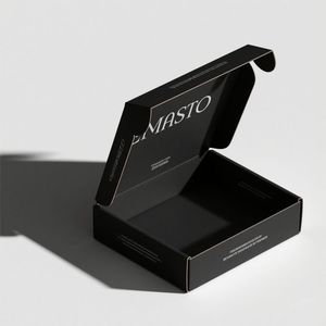 Custom Gold Foil Logo Corrugated Mailing Box <b>Black</b> or colour Paper Cardboard Shipping Slotted <b>Boxes</b> with Matt Lamination - Product Image 3