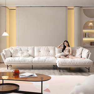 Ghế <span class=keywords><strong>Sofa</strong></span> Vải Mờ Sang Trọng Nhẹ Ghế Ngồi Góc Căn Hộ Nhỏ Tối Giản Hiện Đại Ghế <span class=keywords><strong>Sofa</strong></span> Da Trắng Kết Hợp - Product Image 5
